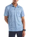 Nautica Men's Classic-fit Seahorse-print Birdseye Interlock Performance Golf Polo Shirt In Blue