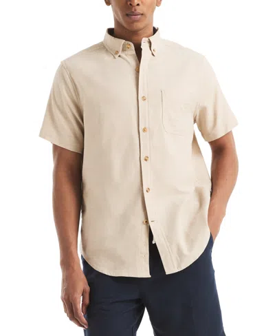 Nautica Men's Classic-fit Short-sleeve Shirt In Neutral