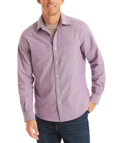 Nautica Men's Classic-fit Solid Button-down Oxford Shirt In Imperial Purple