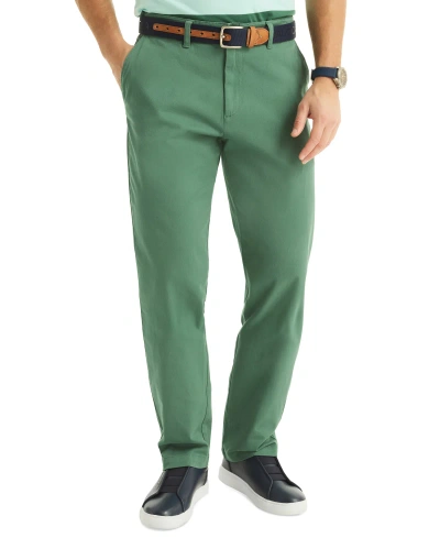 Nautica Men's Classic-fit Stretch Solid Flat-front Chino Deck Pants In Bay Pine