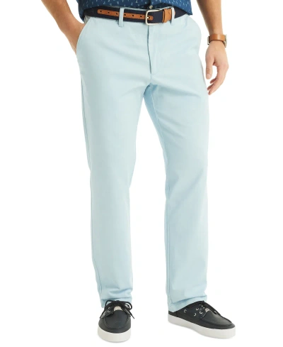 Nautica Men's Classic-fit Stretch Solid Flat-front Chino Deck Pants In Cerulean Blue