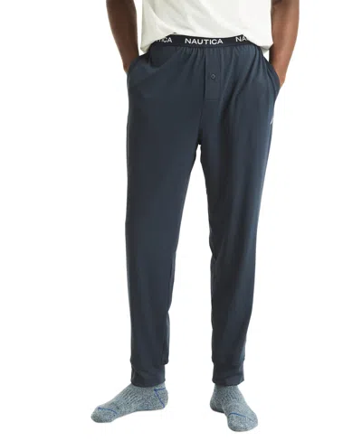Nautica Men's Classic-fit Stretch Solid Sleep Joggers In Navy