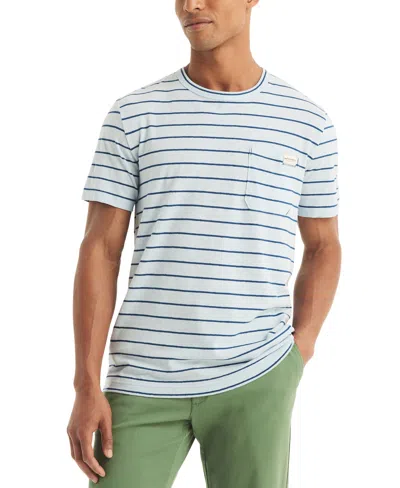 Nautica Men's Classic-fit Stripe Pocket T-shirt In Paleblue