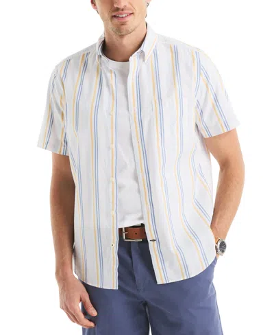 Nautica Men's Classic-fit Stripe Shirt In White