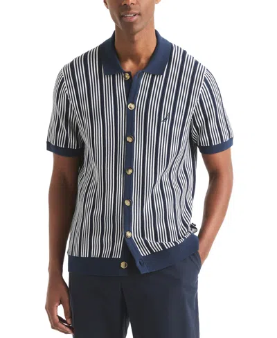 Nautica Men's Classic-fit Stripe Sweater-knit Polo Shirt