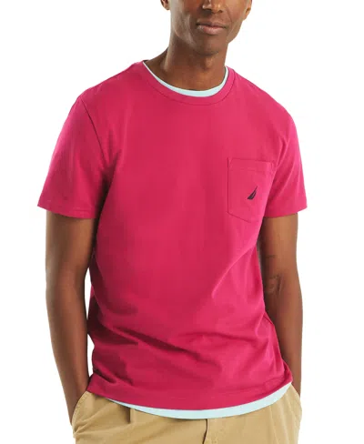 Nautica Men's Classic-fit Solid Crew Neck Pocket T-shirt In Purple