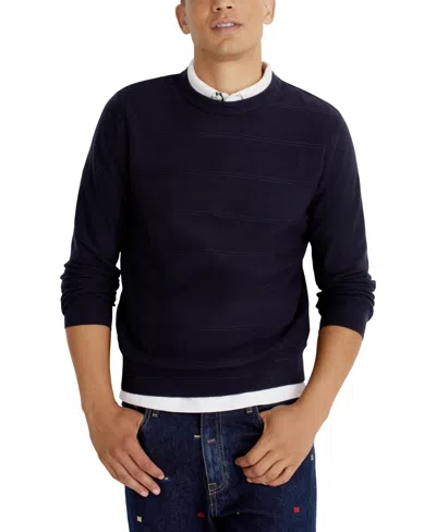 Nautica Men's Classic-fit Textured Crewneck Sweater In Blue