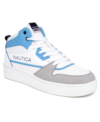 Nautica Men's Clifftop Athletic Sneakers In White,blue,gray