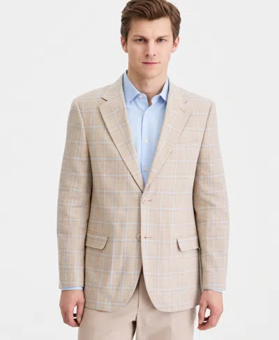 Nautica Men's Cotton & Linen Printed Modern-fit Sport Coat In Neutral