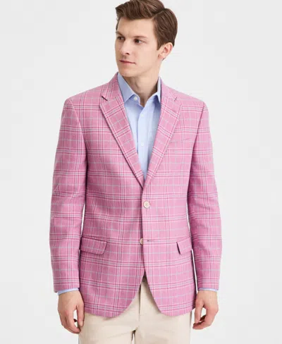 Nautica Men's Cotton & Linen Printed Modern-fit Sport Coat In Pink