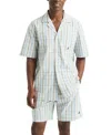 Nautica Men's Crafted Plaid Camp Sleep Pajama Shirt In High Rise