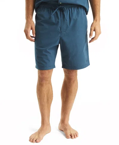 Nautica Men's Crafted Poplin Sleep Short In Ensign Blue