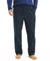 Nautica Men's Crafted Printed Poplin Sleep Pant In Maritime Navy