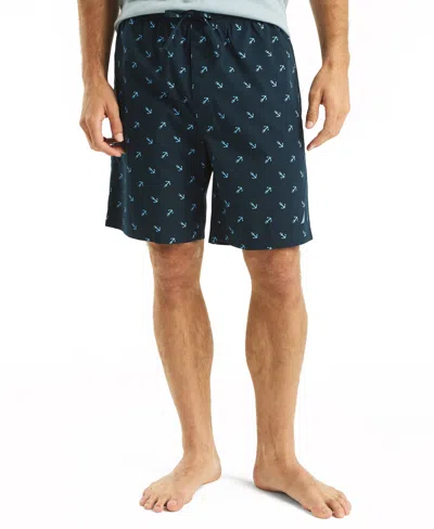 Nautica Men's Crafted Printed Poplin Sleep Short In Maritime Navy