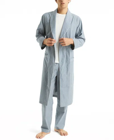 Nautica Men's Crafted Striped Robe In Ensign Blue