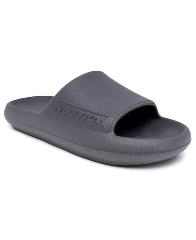 Nautica Men's Dacio Open Toe Pool Slides In Gray