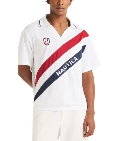 Nautica Mens Relaxed Fit Performance Johnny Collar Polo In Multi