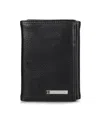 Nautica Men's Enameled Logo Leather Trifold Wallet In Black