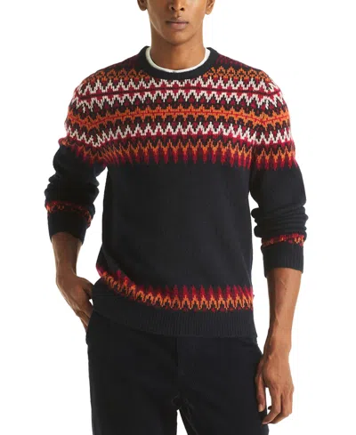 Nautica Men's Fair Isle Patterned Sweater In Blue