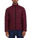 Nautica Featherweight Quilted Puffer Jacket In Bold Burgandy