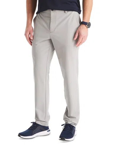 Nautica Men's Flat-front Performance Pants In Gray