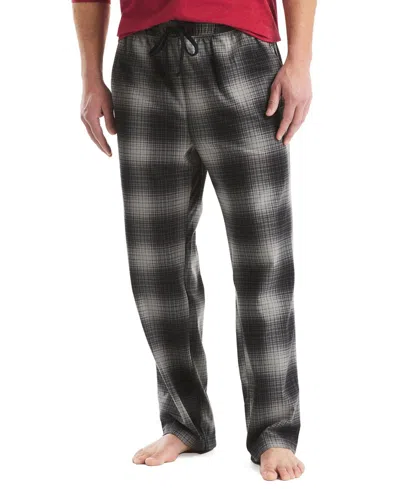 Nautica Men's Fleece Plaid Pajama Pants In Black