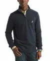 Nautica Mens Quarter-zip Fleece Sweatshirt In Navy Seas