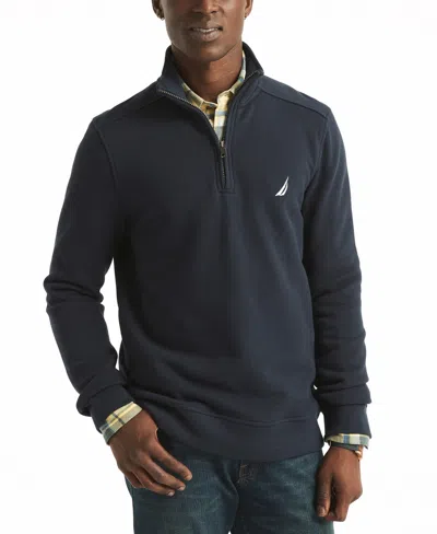 Nautica Men's Fleece Quarter-zip Sweatshirt In Navy Seas
