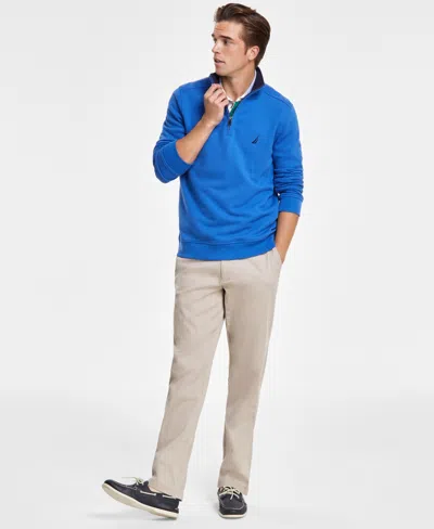 Nautica Men's Fleece Quarter-zip Sweatshirt In Olympic Blue