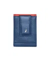 Nautica Men's Front Pocket Leather Wallet In Blue
