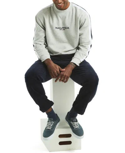 Nautica Men's Graphic Logo Crewneck Sweatshirt In Gray