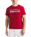 Nautica Mens Heritage Logo Graphic T-shirt In Red