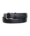 Nautica Men's Inlay Logo Signature Double Stitch Leather Belt In Black