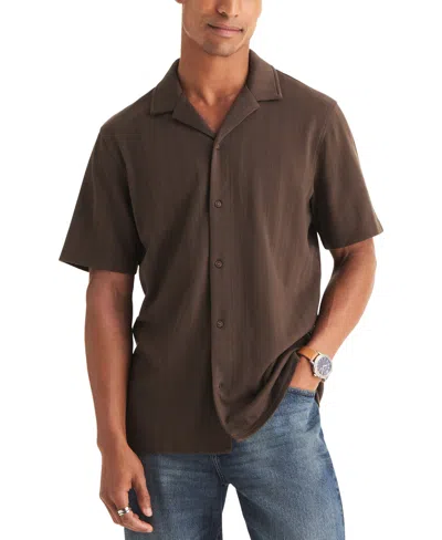 Nautica Men's Jacquard Short-sleeve Polo Shirt In Brown