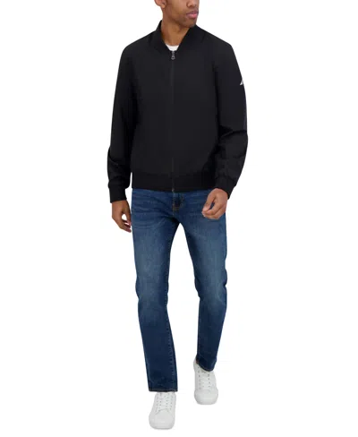 Nautica Men's Lightweight Flight Bomber Jacket In Black