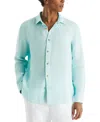Nautica Men's Linen Solid-color Classic-fit Long-sleeve Shirt In Seawater Blue