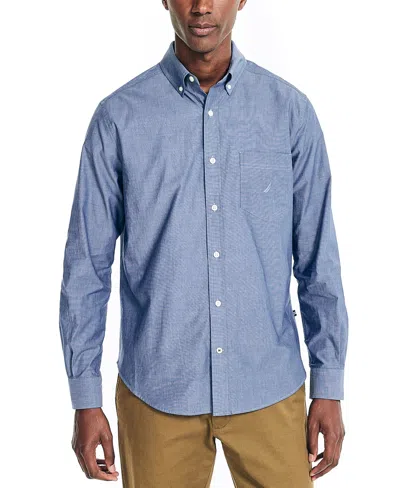 Nautica Men's Long Sleeve Button Down Shirt In Bright White