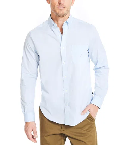 Nautica Men's Long Sleeve Button Down Shirt In Light French Blue