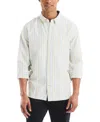 Nautica Men's Long Sleeve Button-down Shirt In White