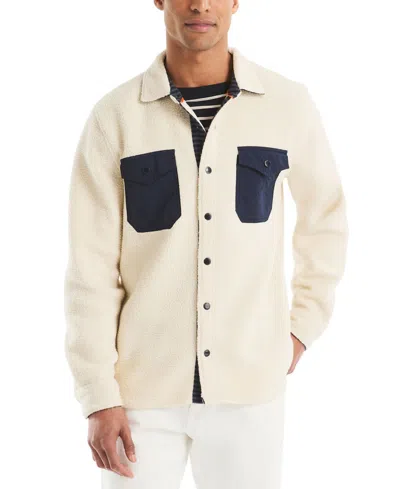 Nautica Men's Long Sleeve Snap Shirt In Neutral