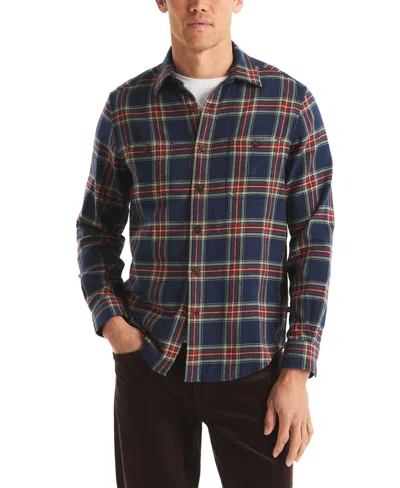 Nautica Men's Long Sleeve Stretch Flannel Plaid Shirt In Multi