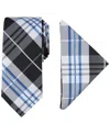 NAUTICA MEN'S LYDONIA PLAID TIE & POCKET SQUARE SET