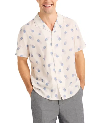Nautica Men's Miami Vice X  Printed Short Sleeve Button-front Camp Shirt In Sail White