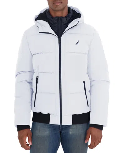 Nautica Men's Mix-quilted Bomber Jacket In Blue