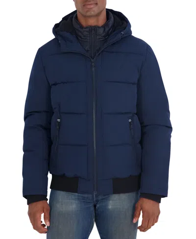 Nautica Men's Mix-quilted Bomber Jacket In Blue