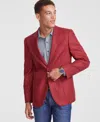 Nautica Men Modern-fit Active Stretch Structure Weave Sport Coat In Red