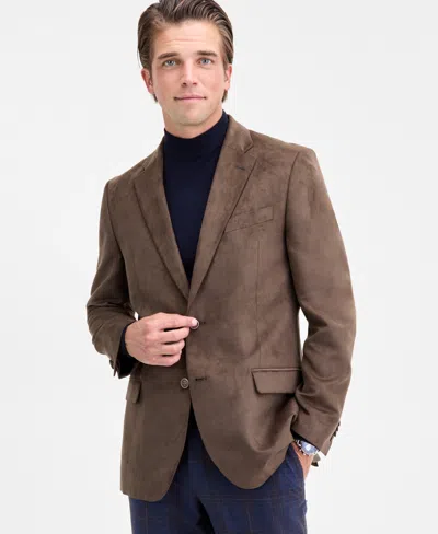 Nautica Men's Modern-fit Faux-suede Sport Coat In Brown