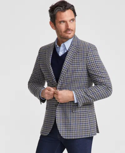 Nautica Men's Modern-fit Gray Check Tweed Sport Coat In Grey Check