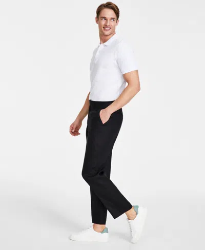 Nautica Men's Modern-fit Linen Dress Pants In Black