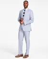 Nautica Men's Modern-fit Seasonal Cotton Stretch Suit In Grey,blue